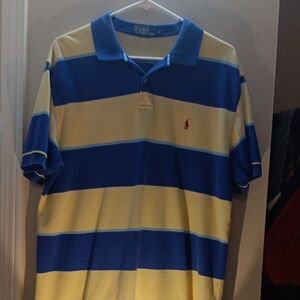 Polo by Ralph Lauren Men's Shirt in Blue and Yellow Stripes
